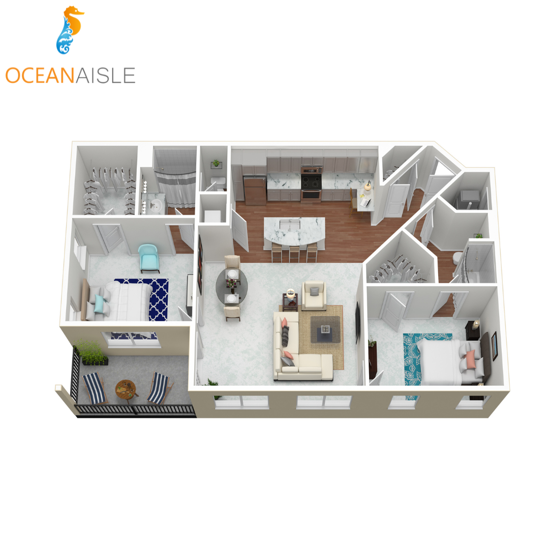 Ocean Aisle Floor Plan 2 bed-Brand New
